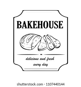 A signboard, a logo, a template for a baking store, a bread shop, bake house, an element of decor. Fresh and tasty bread and pastries. Vector