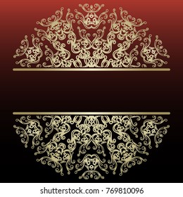 signboard name. Vector illustration. Romantic wedding invitation. Abstract round ornament. Good for design in business. Rich design.