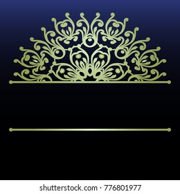 signboard name. Vector illustration. Romantic wedding invitation. Abstract round ornament. Good for design in business. Rich design.