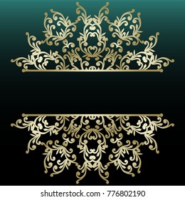 signboard name. Vector illustration. Romantic wedding invitation. Abstract round ornament. Good for design in business. Rich design.