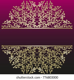 signboard name. Vector illustration. Romantic wedding invitation. Abstract round ornament. Good for design in business. Rich design.