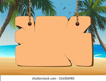 signboard on the beach