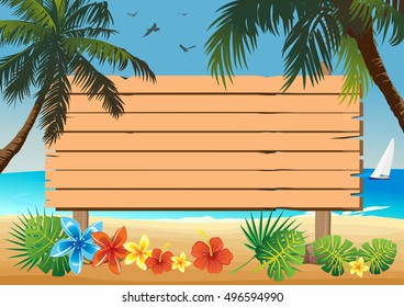 signboard on the beach