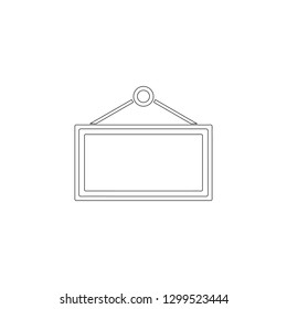 signboard on door. simple flat vector icon illustration. outline line symbol - editable stroke
