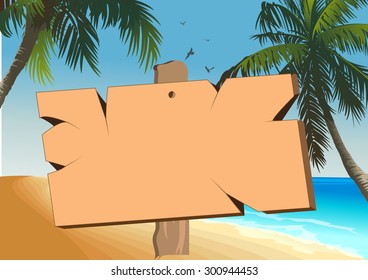 signboard on tropical beach