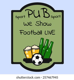 A signboard for a pub showing live sport translations EPS10 vector illustration