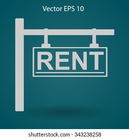 signboard rent vector illustration