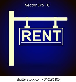 signboard rent vector illustration