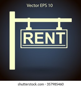 signboard rent vector illustration