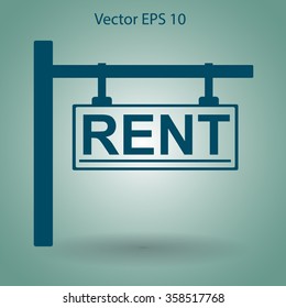 signboard rent vector illustration