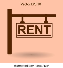 signboard rent vector illustration