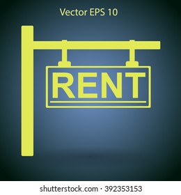 signboard rent vector illustration