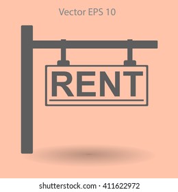 signboard rent vector illustration