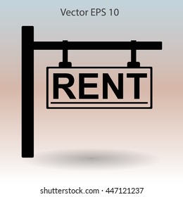 signboard rent vector illustration