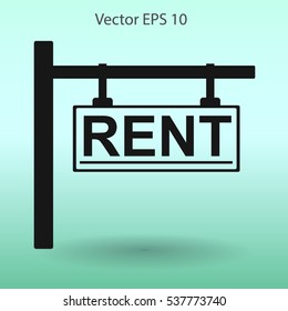signboard rent vector illustration