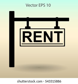 signboard rent vector illustration