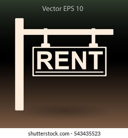 signboard rent vector illustration