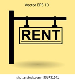 signboard rent vector illustration