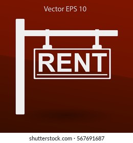 signboard rent vector illustration