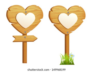 Signboard in the shape of heart - vector