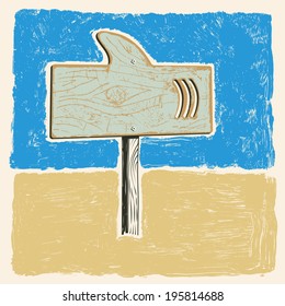 signboard in shark shape