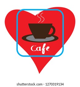 Signboard for shops, cafes, clubs, restaurants. Abstract illustration of the inscription cafe. Template for packages, banners, posters, invitations, advertisements. Background and text for the menu.