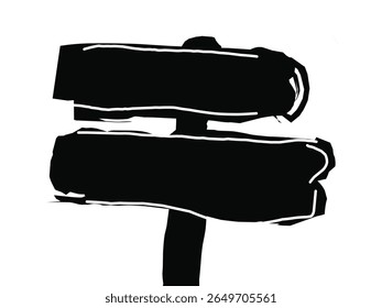 signboard silhouette ilustration design editable vector stock.