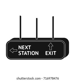 Signboard, single icon in black style.Signboard, vector symbol stock illustration web.