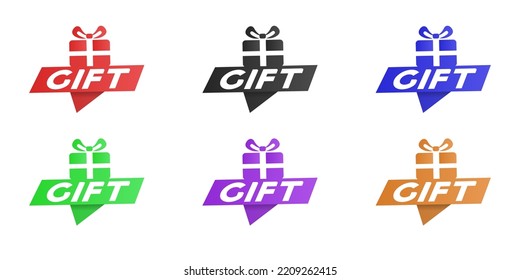 Signboard for the site. Sticker gift. Marketing. Vector