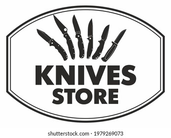 Signboard Store Knives Different Types Knives Stock Vector (Royalty ...