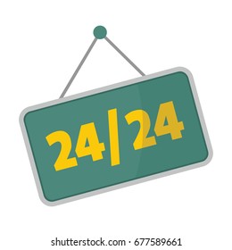   signboard with text for working hours design vector illustration isolated on white background