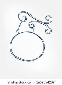 Vektorillustration-Kunstlinie mit Schildern, einzelne Dodgrafik