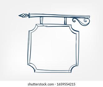 signboard vector art line isolated doodle illustration