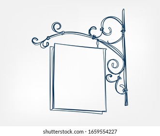 signboard vector art line isolated doodle illustration