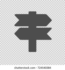Signboard vector icon eps 10. Direction sign simple isolated pictogram.