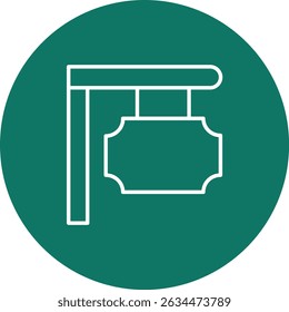 Design de ícone de círculo de linha de vetor de placa