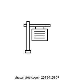 Signboard Vector Line Icon Design