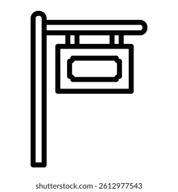 Signboard Vector Line Icon Design