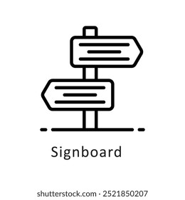 Descrição do vetor Signboard Icon style illustration. Símbolo no plano de fundo branco EPS 10 Arquivo