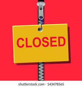 signboard with zipper for closing