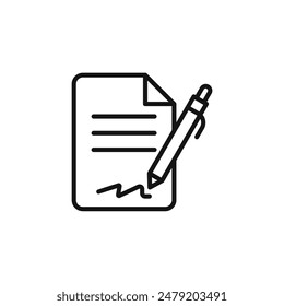 Signed Agreement Document Icon Ideal for Legal and Administrative Use