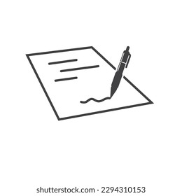 signed an agreement or signature icon vector element design template web 