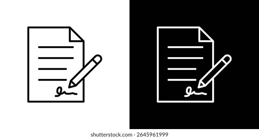 Ícone de contrato assinado Vetor de logotipo de estilo plano. perfeito para designs de interface de usuário