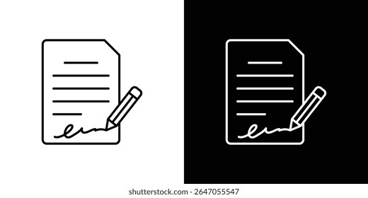 Icono de contrato firmado. Icono de Vector Diseño gráfico. Iconos de Ui Ux