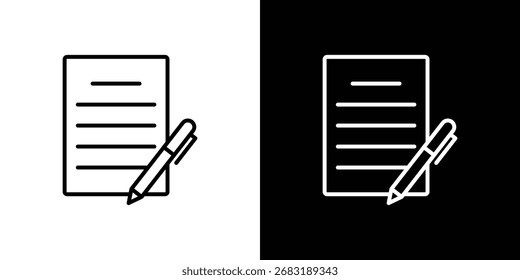 Icono de contrato firmado. Gráfico de Vector. EPS 10