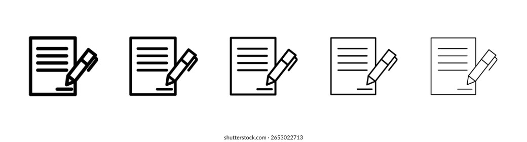 Icono de contrato firmado o estilo negro del contorno de la ilustración del logotipo