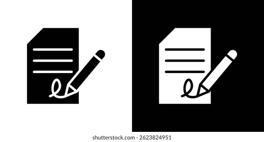 Signed contract icon for logo web mobile app UI design.