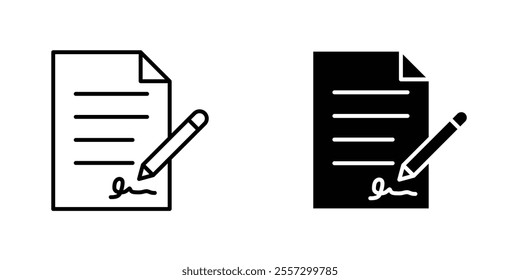 Signed contract Icon vector. liner and flat style icons set.