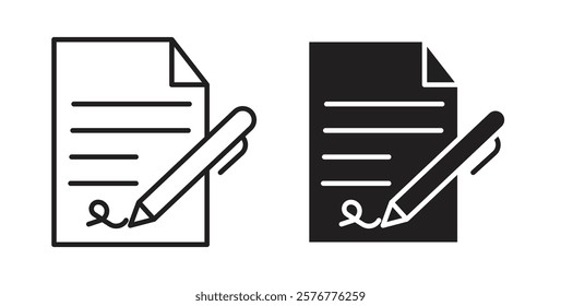 Signed contract icons pack for ui designs