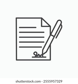 Signed contract isolated icon. vector illustration.